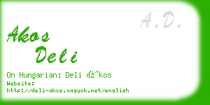 akos deli business card